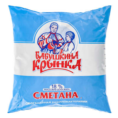 Сметана «Бабушкина крынка» 18%