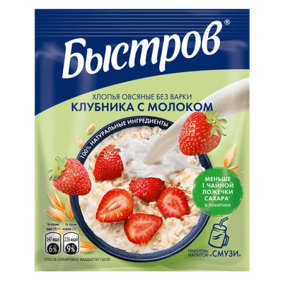 Хлопья овсяные «Быстров» клубника