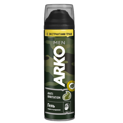 Гель для бритья «ARKO MEN» Anti Irritation с экстрактами трав