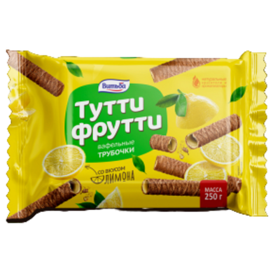 Вафельные трубочки «Тутти Фрутти» лимон