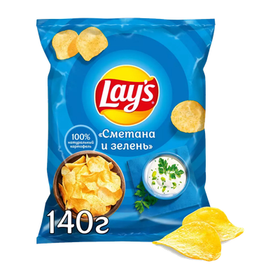 Чипсы «Lay's» со вкусом сметаны и зелени