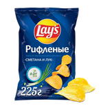 Чипсы «Lay's» рифленые со вкусом сметаны и лука