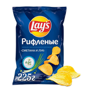 Чипсы «Lay's» рифленые со вкусом сметаны и лука - Мир Продуктов №4
