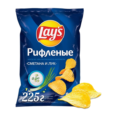 Чипсы «Lay's» рифленые со вкусом сметаны и лука