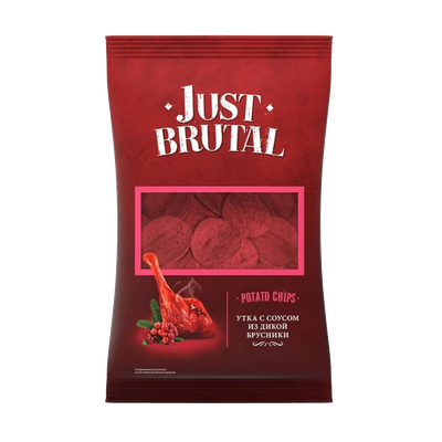 Чипсы «Just Brutal» вкус утки с соусом из дикой брусники