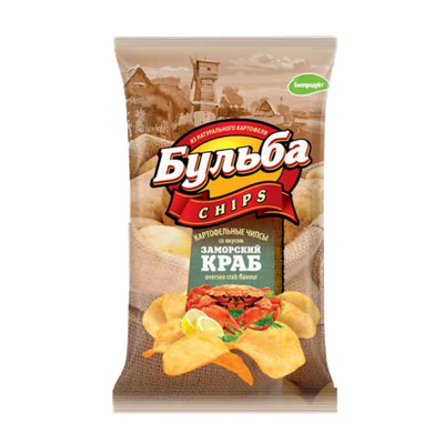 Чипсы «Бульба Chips» из сырого картофеля вкус заморского краба