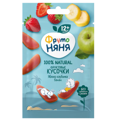 Фруктовые кусочки «ФрутоНяня» яблоко-клубника-банан с 12 месяцев