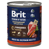 Кон­сер­вы для собак «Brit» говядина-печень