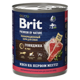 Кон­сер­вы для собак «Brit» говядина-рис