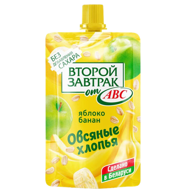 Десерт фруктовый «Второй завтрак» яблоко-банан-овсяные хлопья