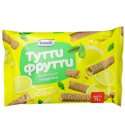 Вафельные трубочки «Тутти Фрутти» лимон