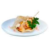Куриное филе в беконе под соусом белое вино