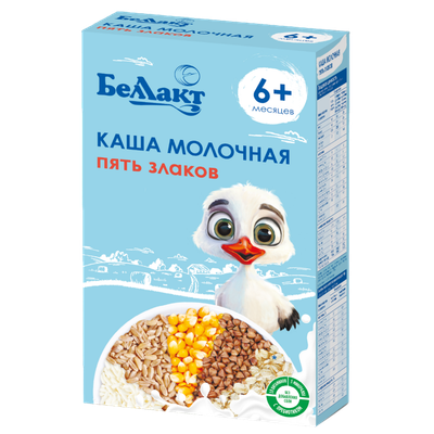Каша молочная «Беллакт» пять злаков с 6 месяцев