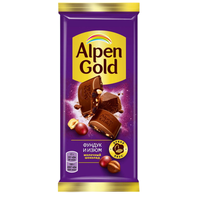 Шоколад «Alpen Gold» фундук-изюм