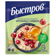 Хлопья овсяные «Быстров» брусника с медом - Мир Продуктов №4