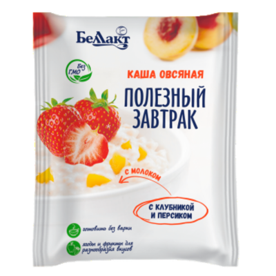 Каша овсяная «Беллакт» клубника-персик