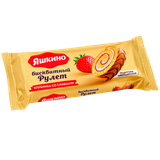 Рулет бисквитный «Яшкино» клубника со сливками
