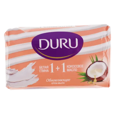 Крем-мыло туалетное «Duru» белая глина+масло кокоса