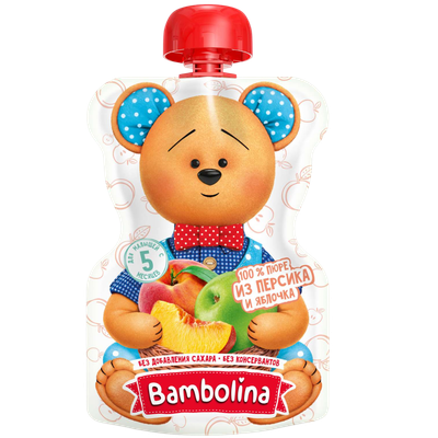 Пюре «Bambolina» персик-яблоко с 5 месяцев