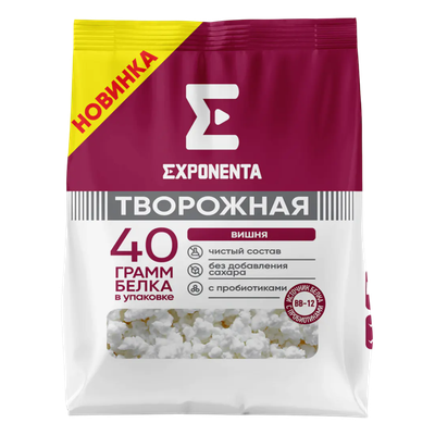Творог обезжиренный «Exponenta» вкус вишня 