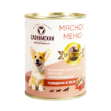 Консервы для собак «Мясное меню премиум» говядина в желе