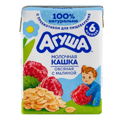 Каша молочно-овсяная «Вставай-ка» 2,5% с малиной