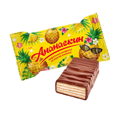Конфеты вафельные «Ананаскин» кремовая начинка