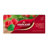 Чай черный «Майский» сладкая малина с мятой 25 пакетиков