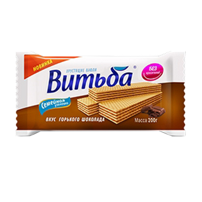 Вафли хрустящие «Витьба» вкус горького шоколада