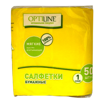Салфетки бумажные «Optiline» однослойные 50 шт