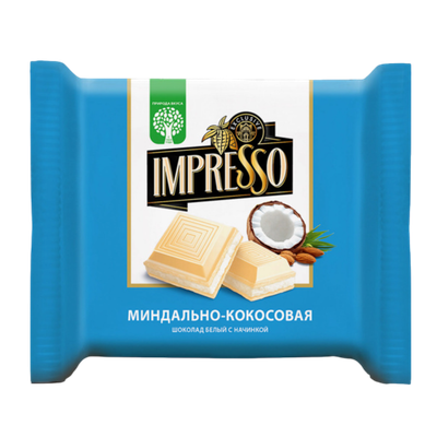 Шоколад белый «IMPRESSO» миндаль-кокос