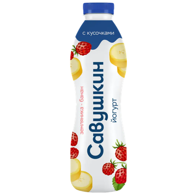 Йогурт «Савушкин» 2% земляника-банан