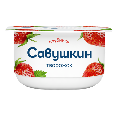 Паста творожная «Савушкин» 3,5% клубника