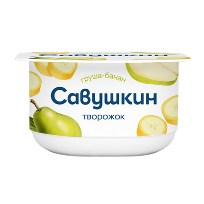Паста творожная «Савушкин» 3,5% груша-банан