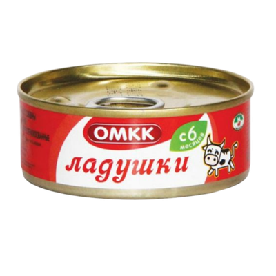 Консервы мясные «ОМКК» Ладушки из говядины с 6 месяцев