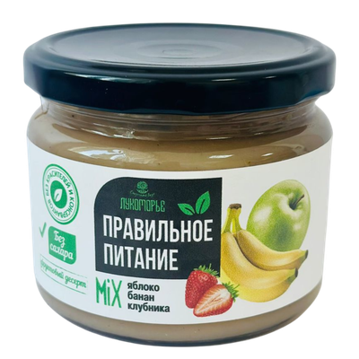 Десерт фруктовый «Лукоморье» яблоко-клубника-банан