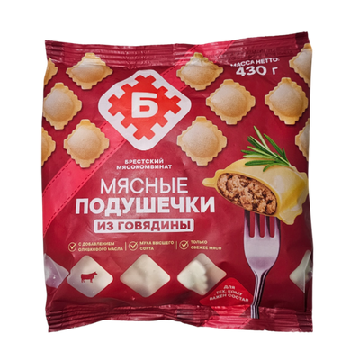 Пельмени «Мясные подушечки» из говядины