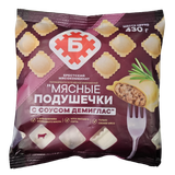 Пельмени «Мясные подушечки» с соусом демиглас