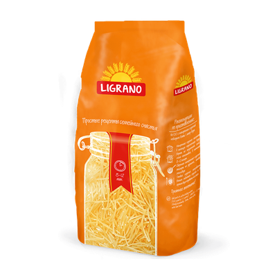 Макаронные изделия «Ligrano» вермишель любительская гр.Б сорт крупка