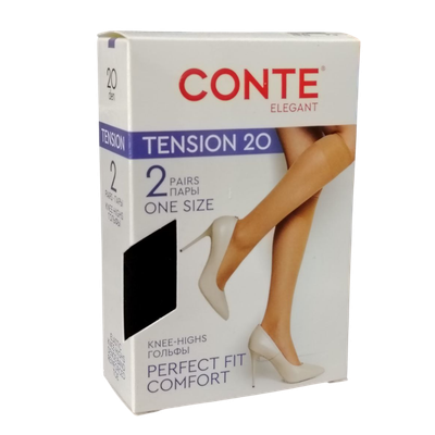 Гольфы женские «Conte TENSION» р. 23-25 NERO