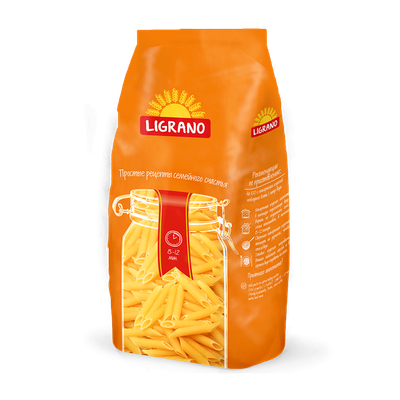 Макаронные изделия «Ligrano» перья рифленые гр.Б сорт крупка