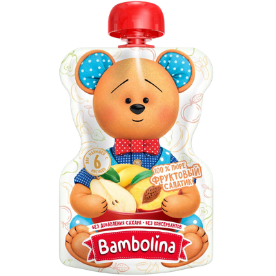 Пюре «Bambolina» фруктовый салатик с 6 месяцев