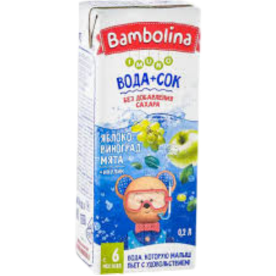 Напиток сокосодержащий «Bambolina» яблоко-виноград-мята