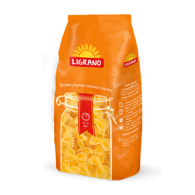 Макаронные изделия «Ligrano» бабочки гр.Б сорт крупка