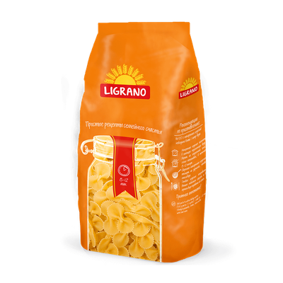 Макаронные изделия «Ligrano» бантики гр.Б сорт крупка