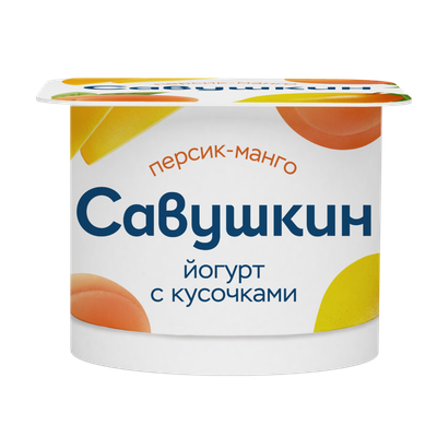 Йогурт «Савушкин» 2% персик-манго