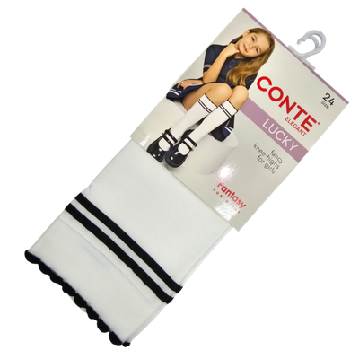 Гольфы для девочек «Conte» Lucky белые р.24