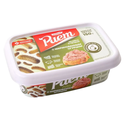 Изделие мясное «Риет с маринованным огурцом» мясо печени