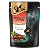 Корм для кошек «Sheba» говядина и кролик в соусе
