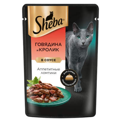 Корм для кошек «Sheba» говядина и кролик в соусе